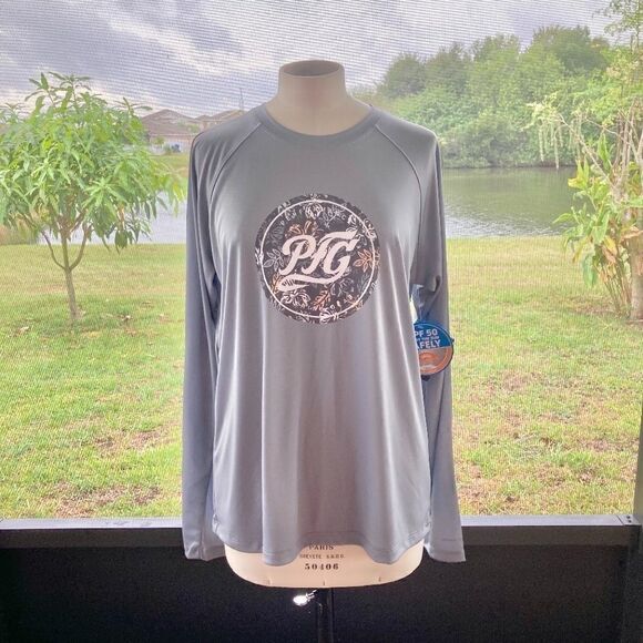 Columbia Women's Long Sleeve Sun Shirt gray size large NWT - Picture 1 of 7